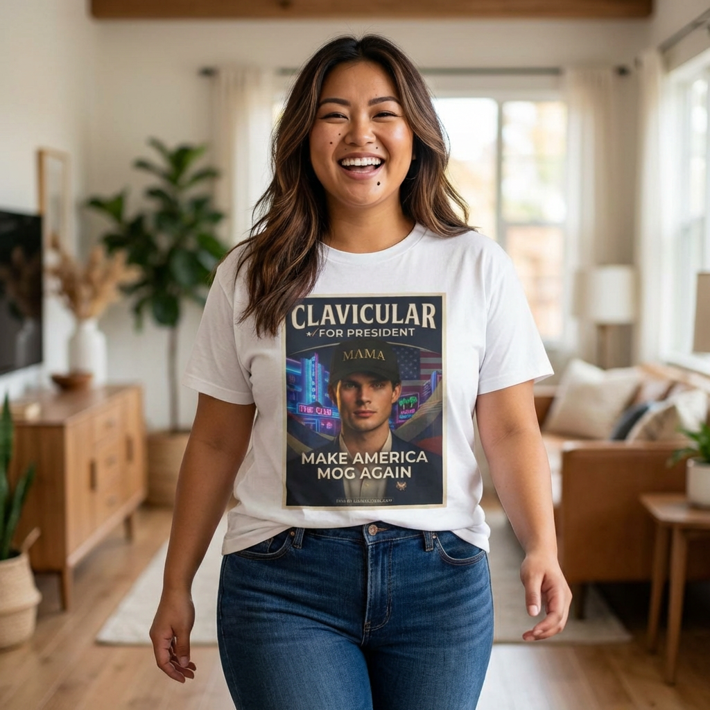 Clavicular For President T‑Shirt — “Make America Mog Again” Vintage Campaign Tee